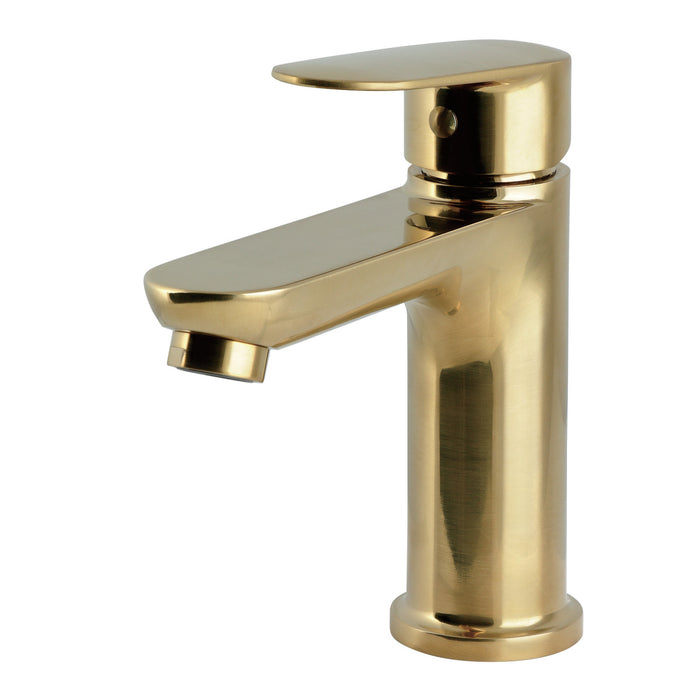 Kingston LSC4107VL Single-Handle Single-Hole Deck Mount Bathroom Faucet with Push Pop-Up, Brushed Brass