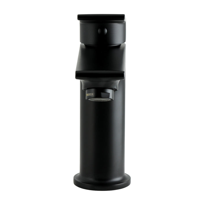 Kingston LSC4200XL Single-Handle Single-Hole Deck Mount Bathroom Faucet with Push Pop-Up, Matte Black