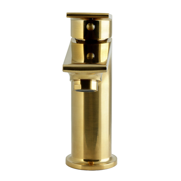 Kingston LSC4207XL Single-Handle Single-Hole Deck Mount Bathroom Faucet with Push Pop-Up, Brushed Brass