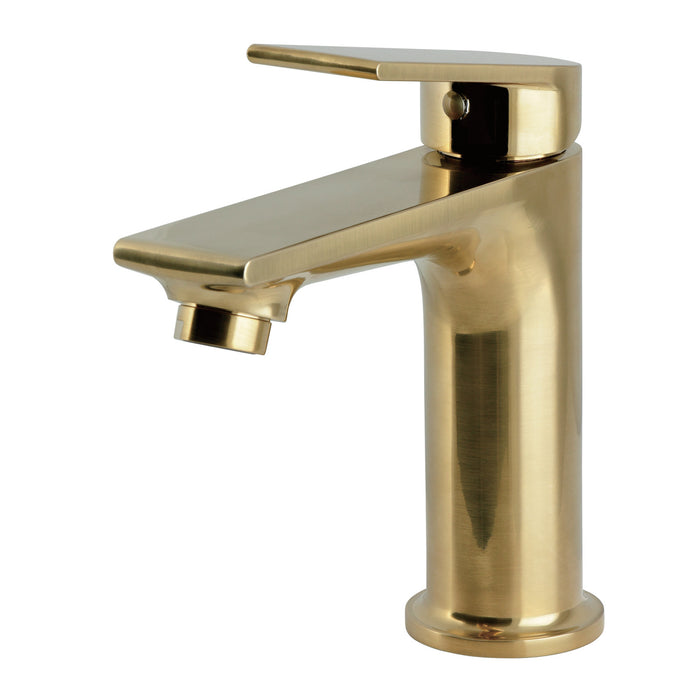 Kingston LSC4207XL Single-Handle Single-Hole Deck Mount Bathroom Faucet with Push Pop-Up, Brushed Brass