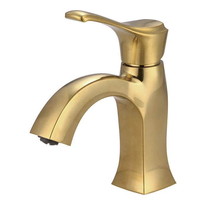 Kingston LSC4307FCL One-Handle 1-Hole Bathroom Faucet with Push Pop-Up Drain, Brushed Brass