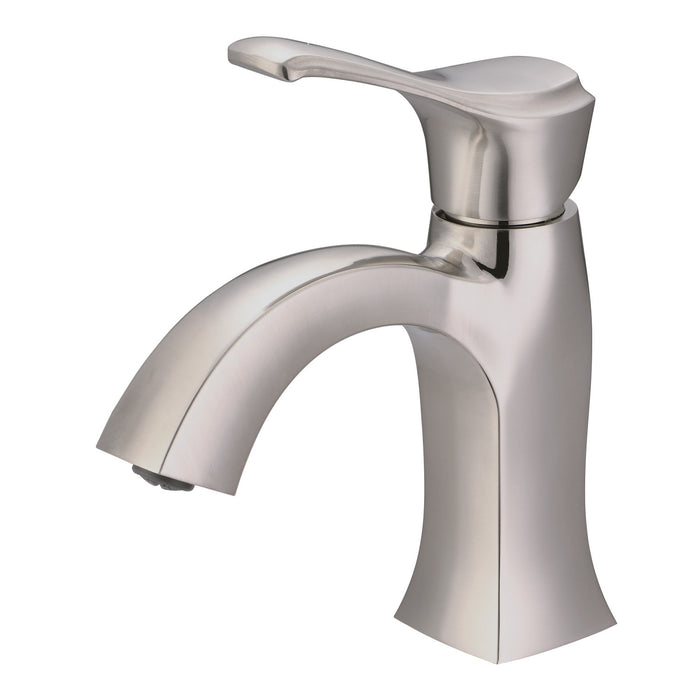 Kingston LSC4308FCL One-Handle 1-Hole Bathroom Faucet with Push Pop-Up Drain, Brushed Nickel