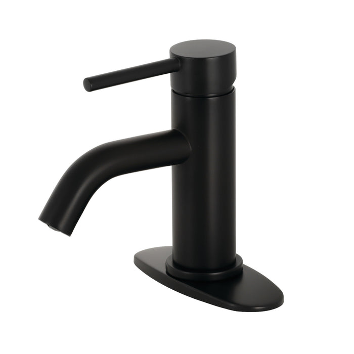 Concord LSF8220DL Single-Handle 1-Hole Deck Mount Bathroom Faucet with Push Pop-Up, Matte Black