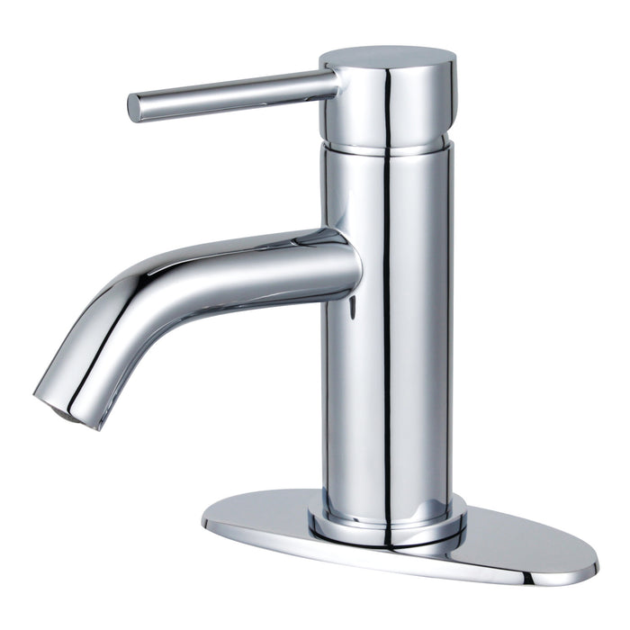 Kingston Sona LSF8221DL - Concord One-Handle 1-Hole Bathroom Faucet with Deck Plate and Push Pop-Up Drain, Polished Chrome