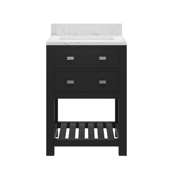 Kingston Madalyn MA24CW01ES - 24 in. x 21.5 in. Bathroom Vanity Carrara White Marble Top, Espresso