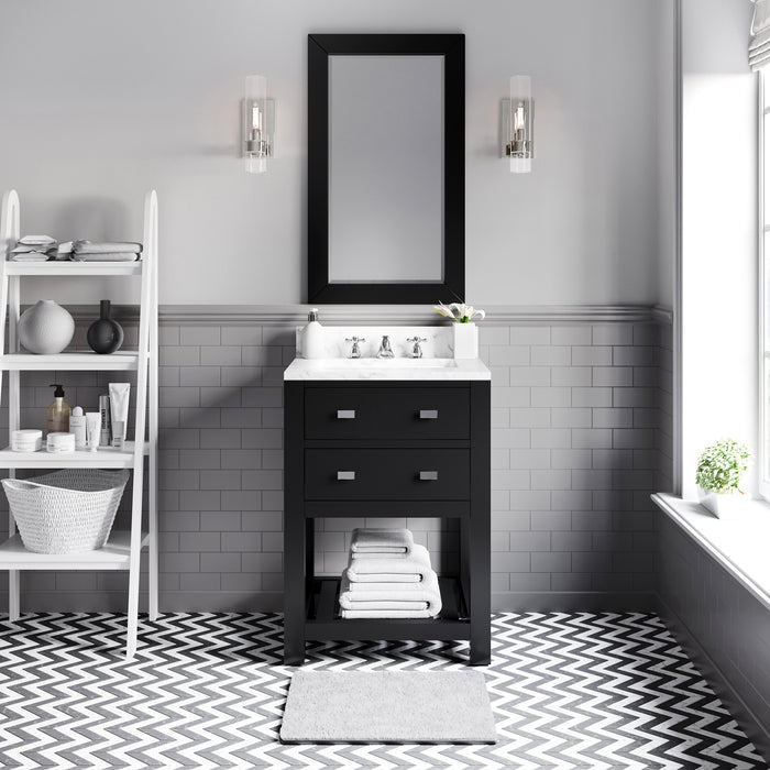 Kingston Madalyn MA24CW01ES - 24 in. x 21.5 in. Bathroom Vanity Carrara White Marble Top, Espresso