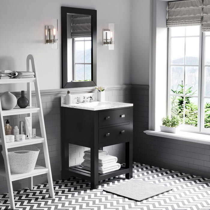 Kingston Madalyn MA24CW01ES - 24 in. x 21.5 in. Bathroom Vanity Carrara White Marble Top, Espresso