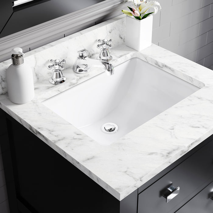 Kingston Madalyn MA24CW01ES - 24 in. x 21.5 in. Bathroom Vanity Carrara White Marble Top, Espresso