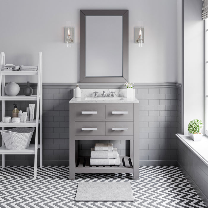 Kingston Madalyn MA30CW01CG - 30 in. x 21.5 in. Bathroom Vanity Carrara White Marble Top, Cashmere Grey