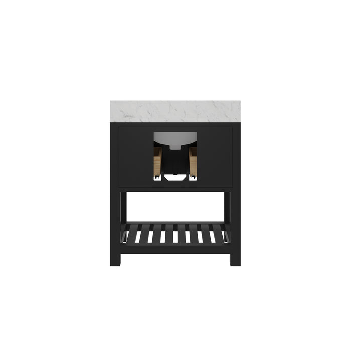 Kingston Madalyn MA30CW01ES - 30 in. x 21.5 in. Bathroom Vanity Carrara White Marble Top, Espresso
