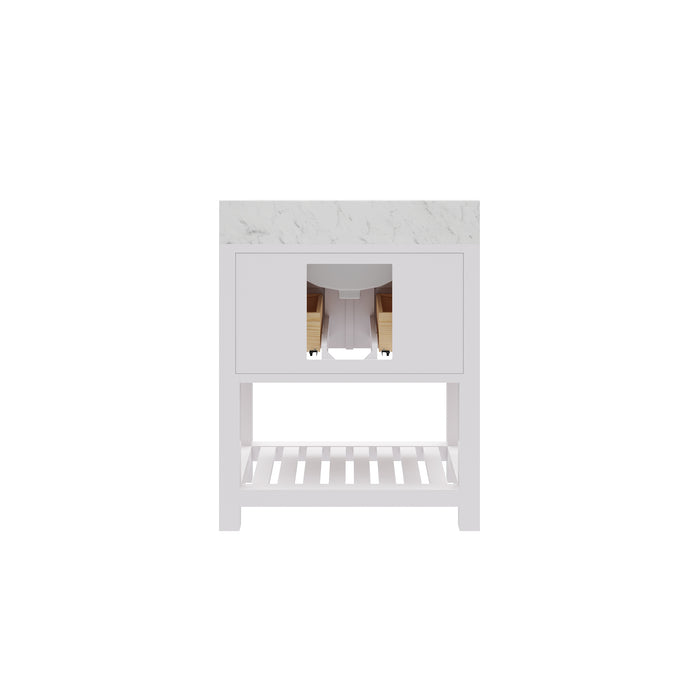 Kingston Madalyn MA30CW01PW - 30 in. x 21.5 in. Bathroom Vanity Carrara White Marble Top, Carrara White