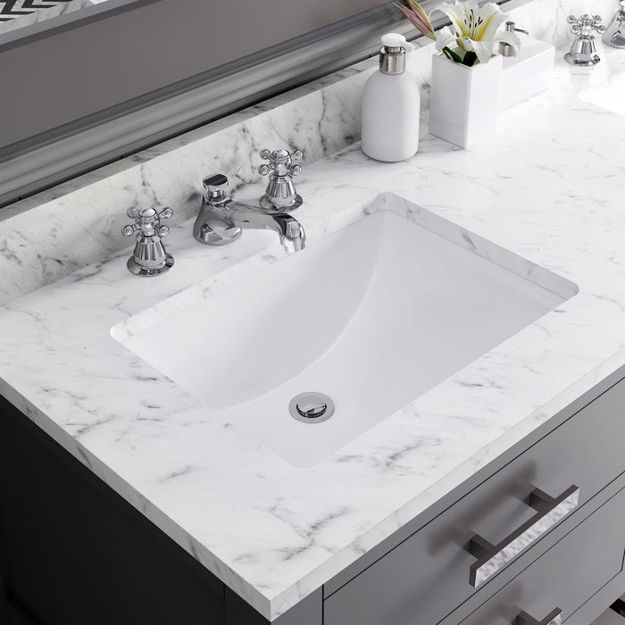 Kingston Madalyn MA60CW01CG - 60 in. x 21.5 in. Bathroom Vanity Carrara White Marble Top, Cashmere Grey