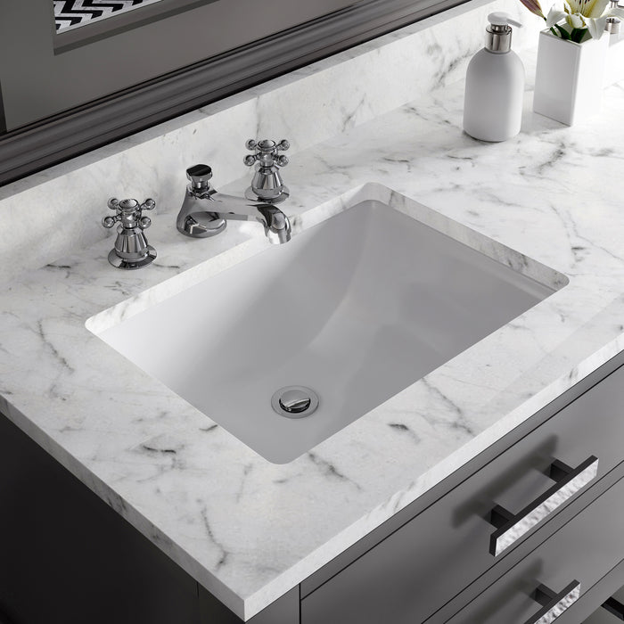 Kingston Madalyn MA72CW01CG - 72 in. x 21.5 in. Bathroom Vanity Carrara White Marble Top, Cashmere Grey