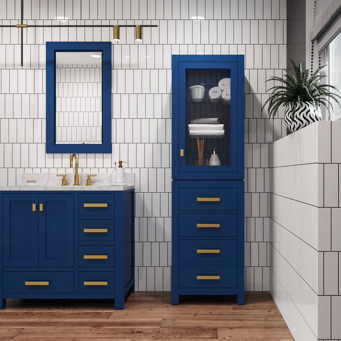 Kingston Madison MADISON-LC-MB - 21 in. x 17 in. Linen Cabinet Freestanding, Monarch Blue