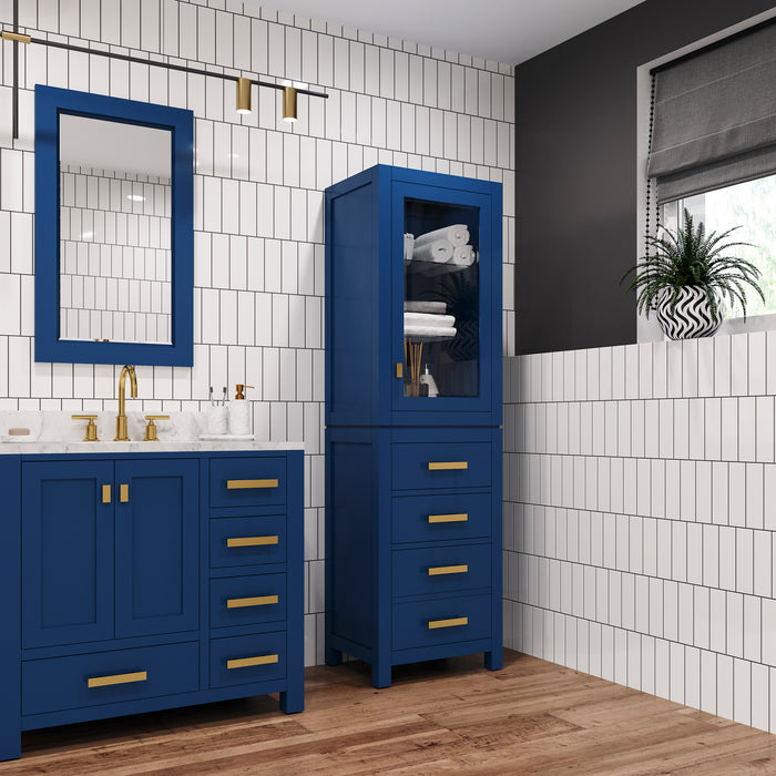 Kingston Madison MADISON-LC-MB - 21 in. x 17 in. Linen Cabinet Freestanding, Monarch Blue