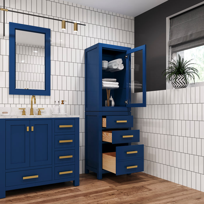 Kingston Madison MADISON-LC-MB - 21 in. x 17 in. Linen Cabinet Freestanding, Monarch Blue
