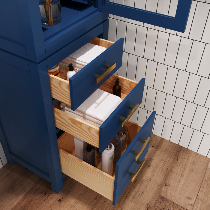 Kingston Madison MADISON-LC-MB - 21 in. x 17 in. Linen Cabinet Freestanding, Monarch Blue