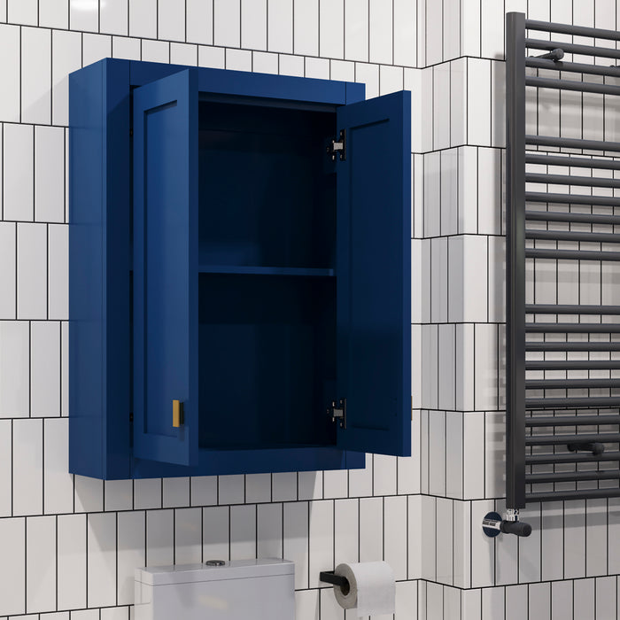 Kingston Madison MADISON-TT-MB - 24 in. x 8 in. Wall Cabinet Bathroom Storage, Monarch Blue
