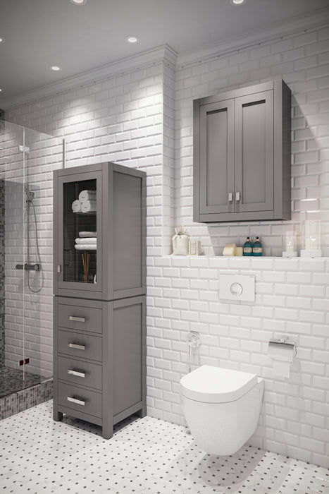 Kingston Madison MADISON-TT-G - 24 in. x 8 in. Toilet Topper Bathroom Storage, Cashmere Grey