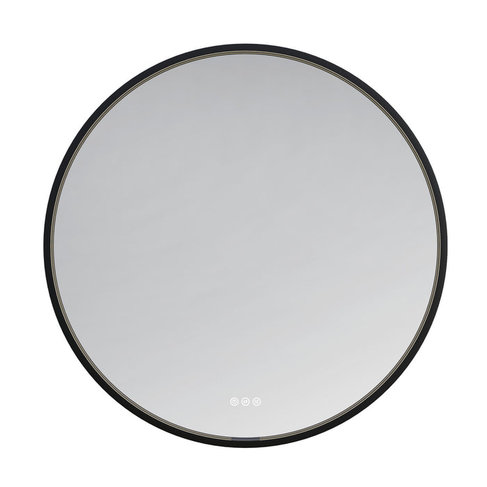 Kingston Aurora MR1013636 36-Inch Round LED Bathroom Mirror, Front and Back Light, Dimmable Touch Sensor Lighted Mirror, Silver/Gunmetal
