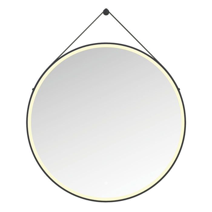 Kingston Aurora MR1024040 40-Inch Round LED Bathroom Mirror, Front Light, Anti-Fog, Dimmable Touch Sensor Lighted Mirror, Silver/Matte Black
