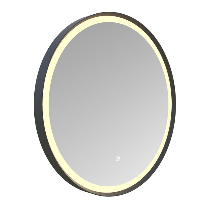 Kingston Aurora MR1032424 24-Inch Round LED Bathroom Mirror, Front Light, Anti-Fog, Dimmable Touch Sensor Lighted Mirror, Silver/Nickel