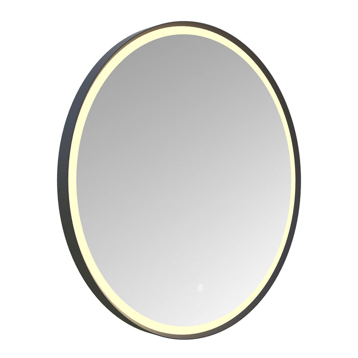 Kingston Aurora MR1033232 32-Inch Round LED Bathroom Mirror, Front Light, Anti-Fog, Dimmable Touch Sensor Lighted Mirror, Silver/Nickel