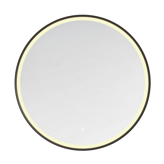 Kingston Aurora MR1033232 32-Inch Round LED Bathroom Mirror, Front Light, Anti-Fog, Dimmable Touch Sensor Lighted Mirror, Silver/Nickel