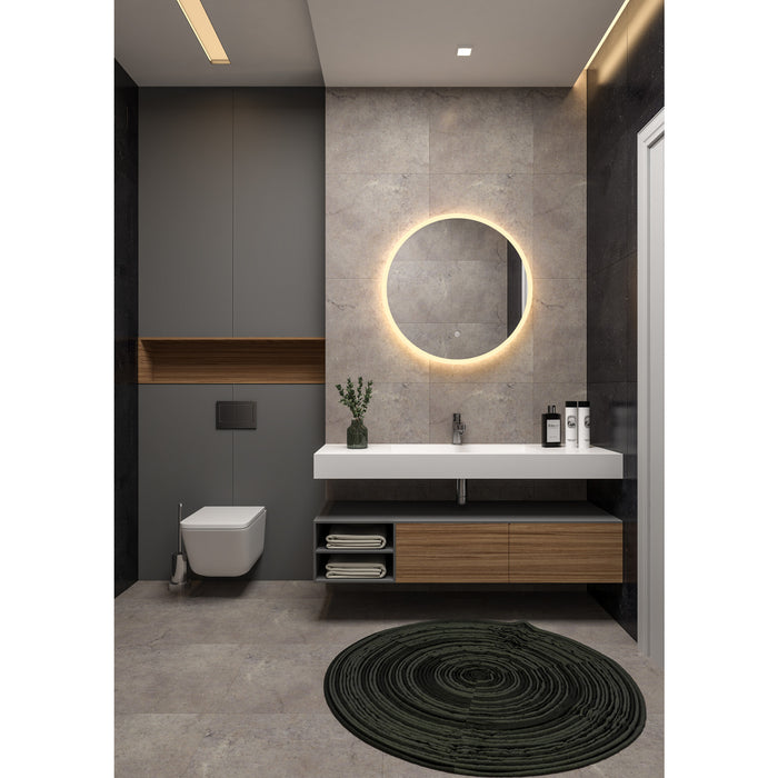 Kingston Aurora MR1042424 24-Inch Round LED Bathroom Mirror, Front and Back Light, Anti-Fog, Dimmable Touch Sensor Lighted Mirror, Silver