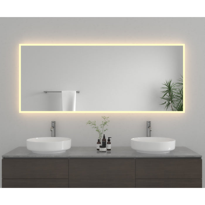 Kingston Aurora MR2017230 30-Inch x 72-Inch LED Bathroom Mirror, Front and Back Light, Anti-Fog, Dimmable Touch Sensor Lighted Mirror, Silver
