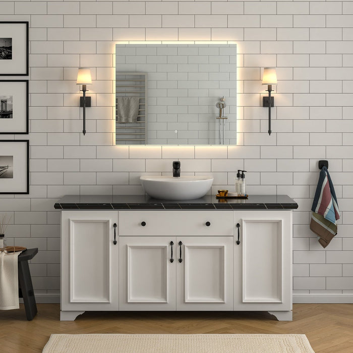 Kingston Aurora MR2033630 30-Inch x 36-Inch LED Bathroom Mirror, Back Light, Anti-Fog, Dimmable Touch Sensor Lighted Mirror, Silver