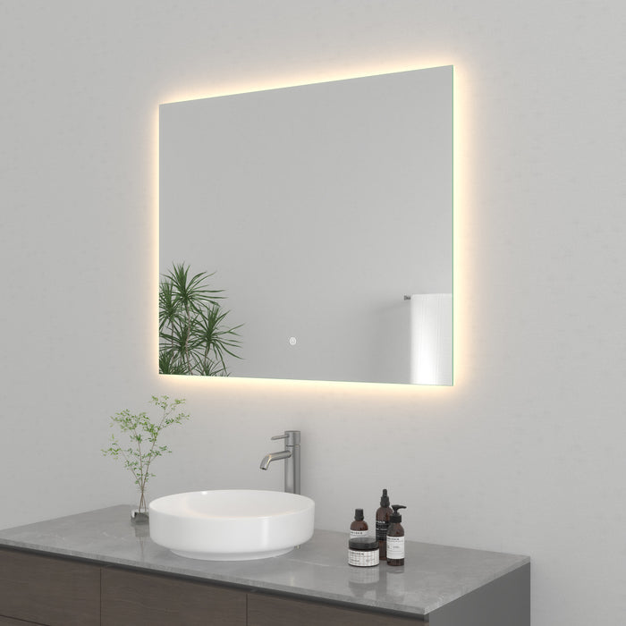 Kingston Aurora MR2033630 30-Inch x 36-Inch LED Bathroom Mirror, Back Light, Anti-Fog, Dimmable Touch Sensor Lighted Mirror, Silver