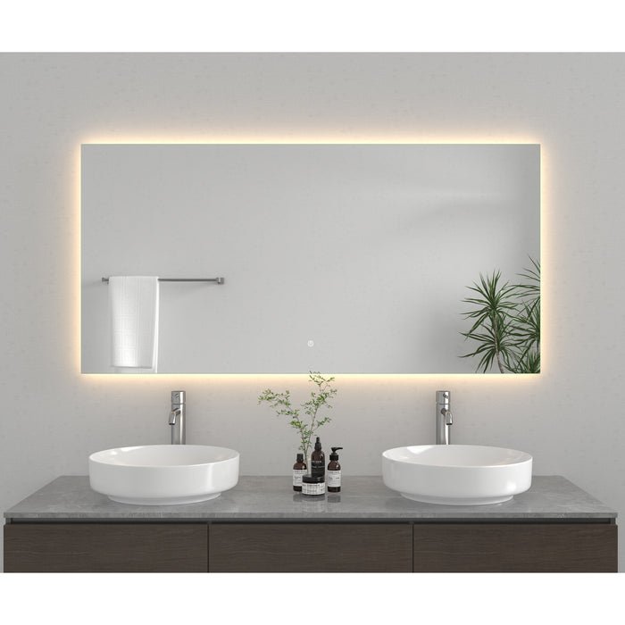 Kingston Aurora MR2036030 30-Inch x 60-Inch LED Bathroom Mirror, Back Light, Anti-Fog, Dimmable Touch Sensor Lighted Mirror, Silver