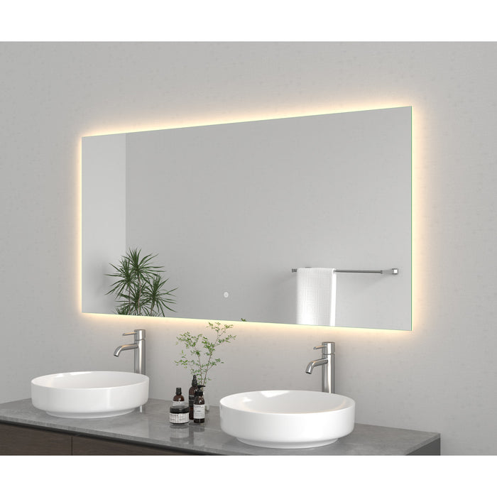 Kingston Aurora MR2036030 30-Inch x 60-Inch LED Bathroom Mirror, Back Light, Anti-Fog, Dimmable Touch Sensor Lighted Mirror, Silver