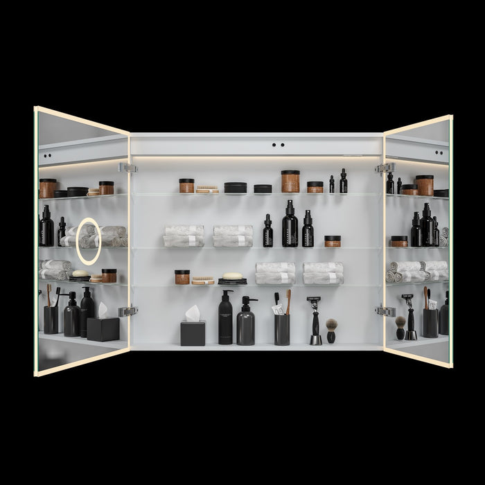 Kingston Astra MR3013630 30-Inch x 36-Inch LED Bathroom Mirror Medicine Cabinet, Anti-Fog, Dimmable Touch Sensor Lighted Mirror, Silver/Matte Black