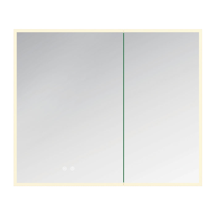 Kingston Astra MR3013630 30-Inch x 36-Inch LED Bathroom Mirror Medicine Cabinet, Anti-Fog, Dimmable Touch Sensor Lighted Mirror, Silver/Matte Black