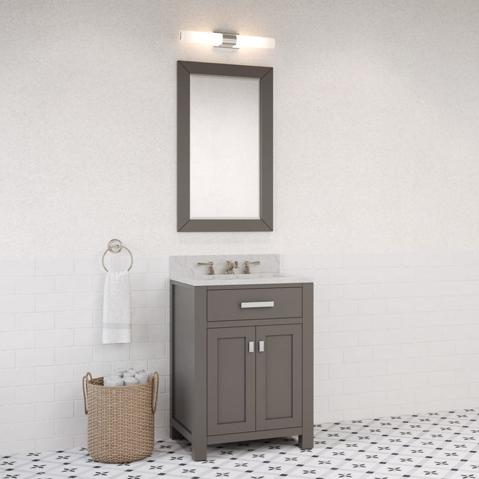 Kingston Madison MS24CW01CG - 24 in. x 21 in. Bathroom Vanity Marble Top in Carrara White, Cashmere Grey