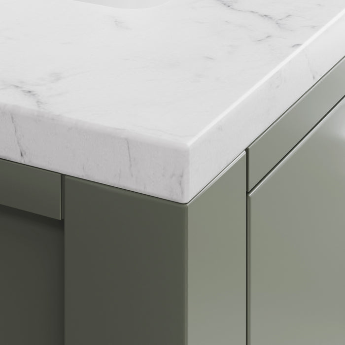 Kingston Madison MS30CW01GN - 30 in. x 21.5 in. Bathroom Vanity Marble Top and White Basin, Green