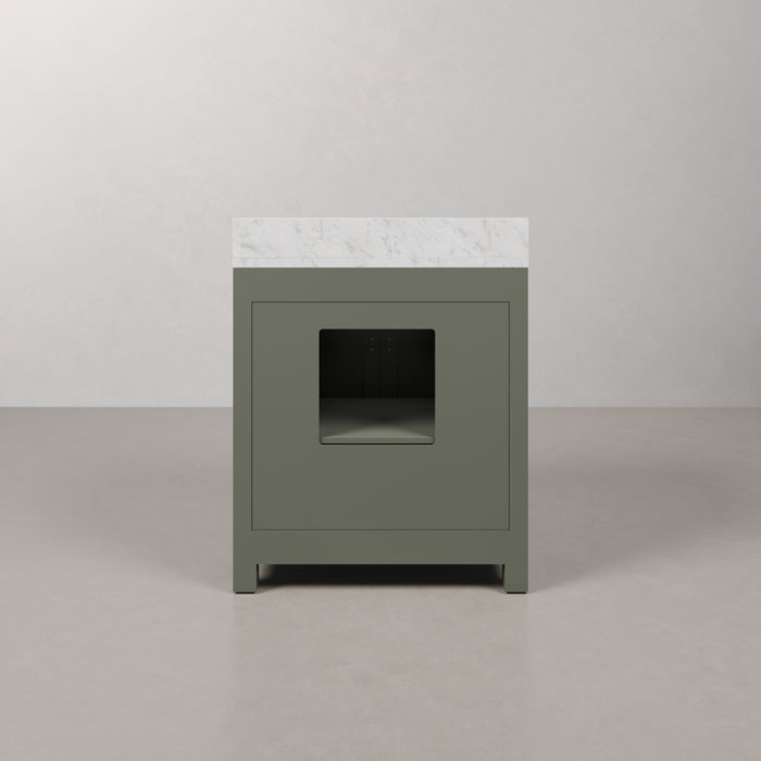 Kingston Madison MS30CW01GN - 30 in. x 21.5 in. Bathroom Vanity Marble Top and White Basin, Green
