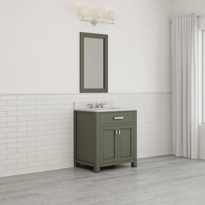 Kingston Madison MS30CW01GN - 30 in. x 21.5 in. Bathroom Vanity Marble Top and White Basin, Green