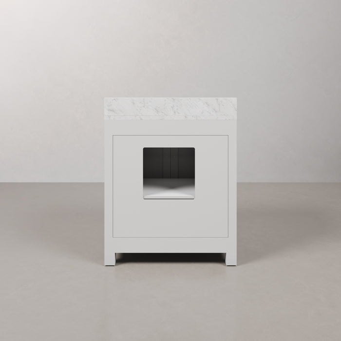 Kingston Madison MS30CW01PW - 30 in. x 21.5 in Bathroom Vanity Marble Top in Carrara White, Modern White