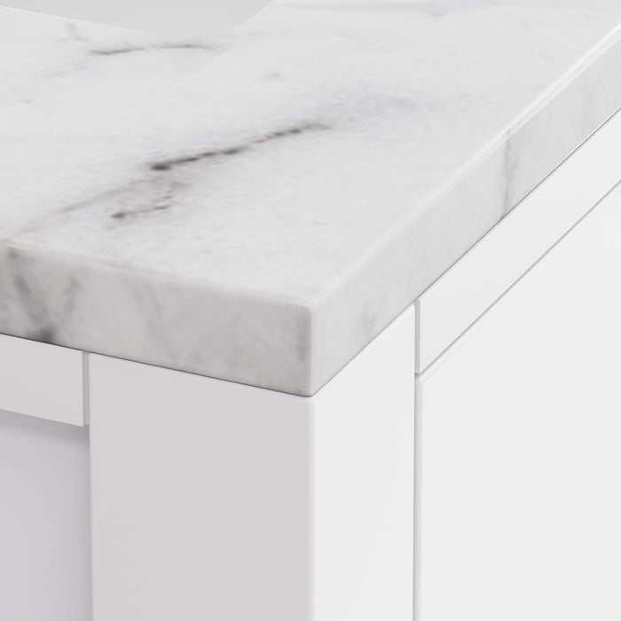 Kingston Madison MS30CW01PW - 30 in. x 21.5 in Bathroom Vanity Marble Top in Carrara White, Modern White