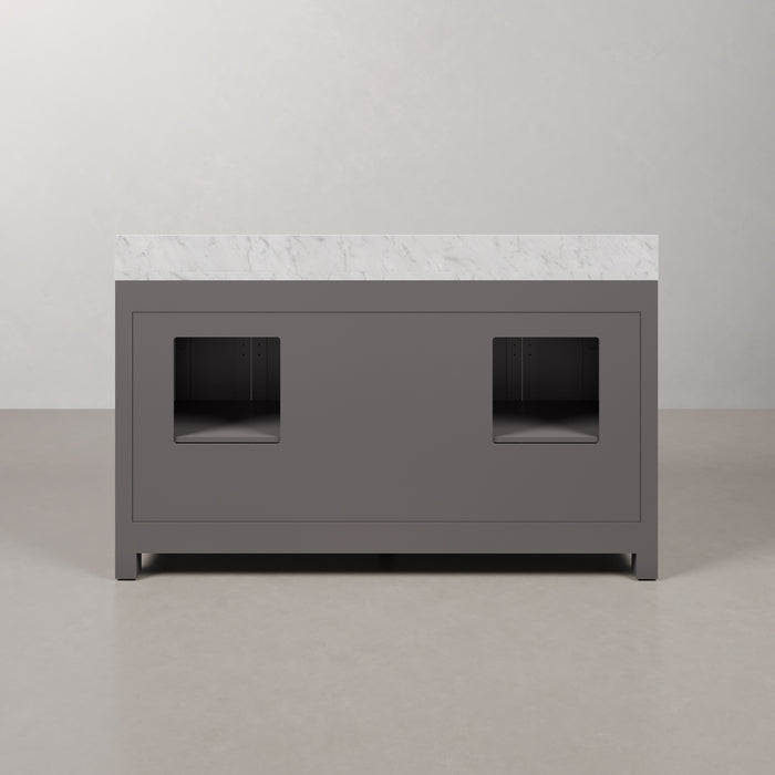 Kingston Madison MS60CW01CG - 60 in. x 21 in. Bathroom Vanity Marble Top in Carrara White, Cashmere Grey