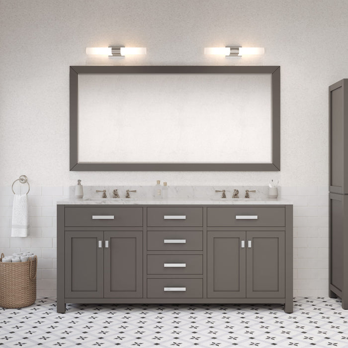 Kingston Madison MS72CW01CG - 72 in. x 21 in. Bathroom Vanity Marble Top in Carrara White, Cashmere Grey