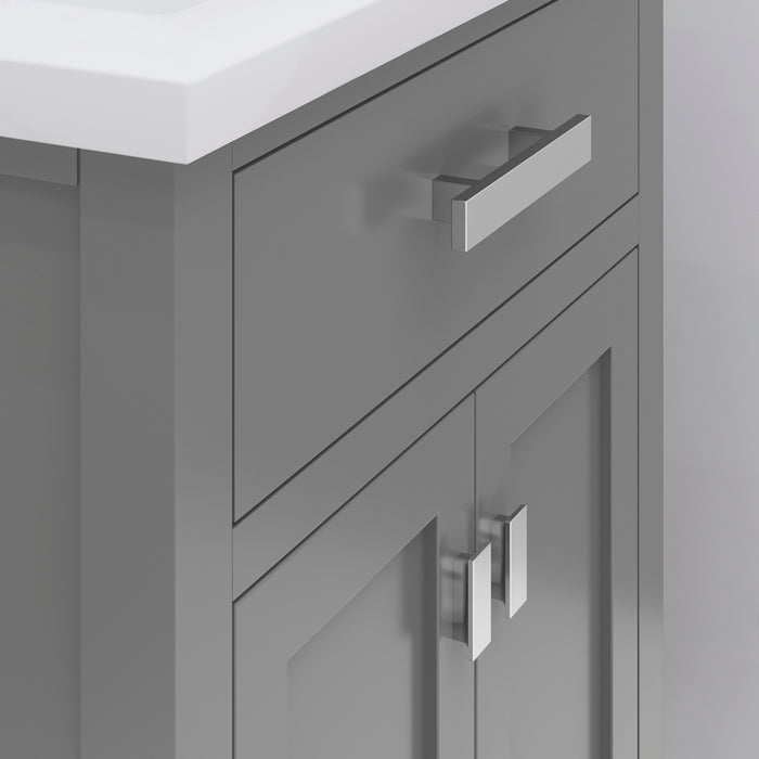Kingston Myra MY24CR01CG - 24 in. x 18.3 in. Bathroom Vanity Integrated Ceramic Top and Sink, Cashmere Grey