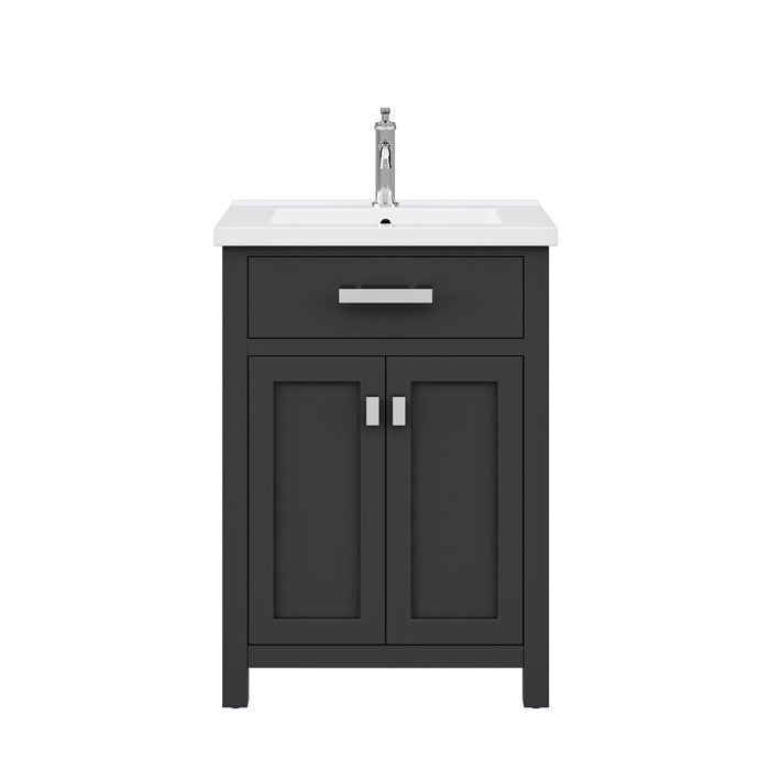 Kingston Myra MY24CR01ES - 24 in. x 18.3 in. Bathroom Vanity Integrated Ceramic Top and Sink, Espresso
