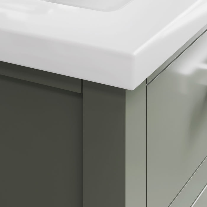 Kingston Myra MY24CR01GN - 24 in. x 18 in. Bathroom Vanity White Ceramic Top and White Basin, Glacial Green