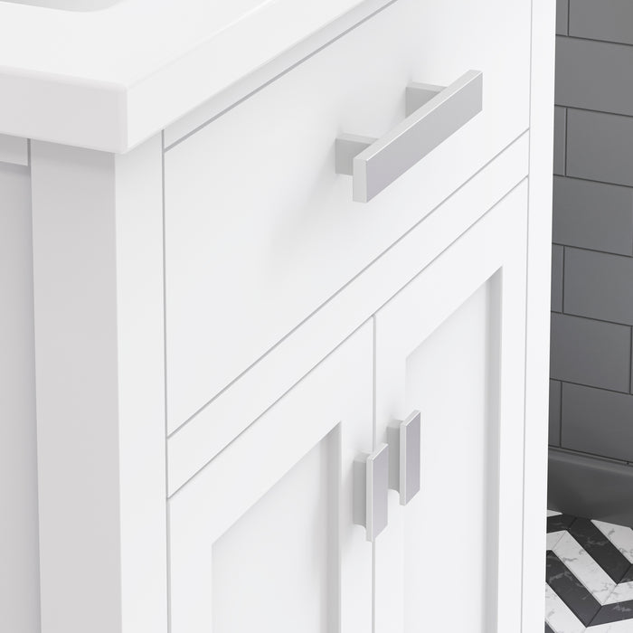 Kingston Myra MY24CR01PW - 24 in. x 18.3 in. Bathroom Vanity White Ceramic Top, Pure White
