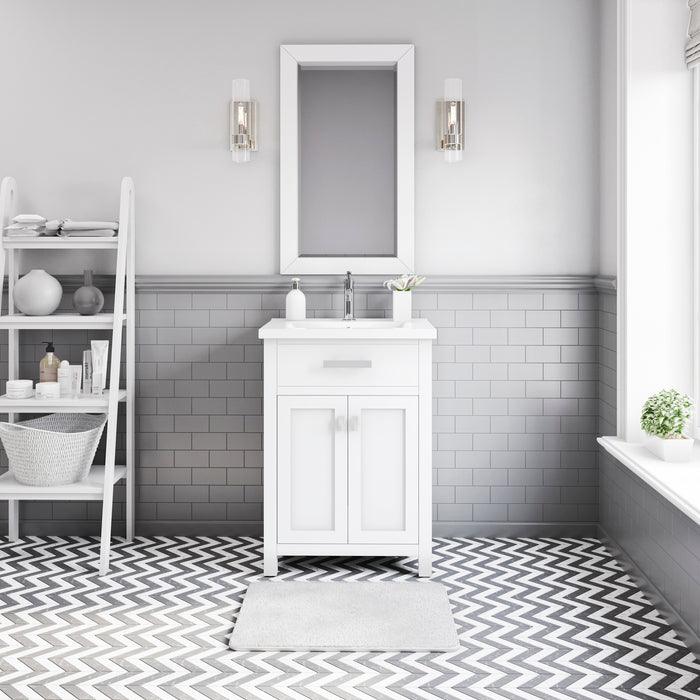 Kingston Myra MY24CR01PW - 24 in. x 18.3 in. Bathroom Vanity White Ceramic Top, Pure White