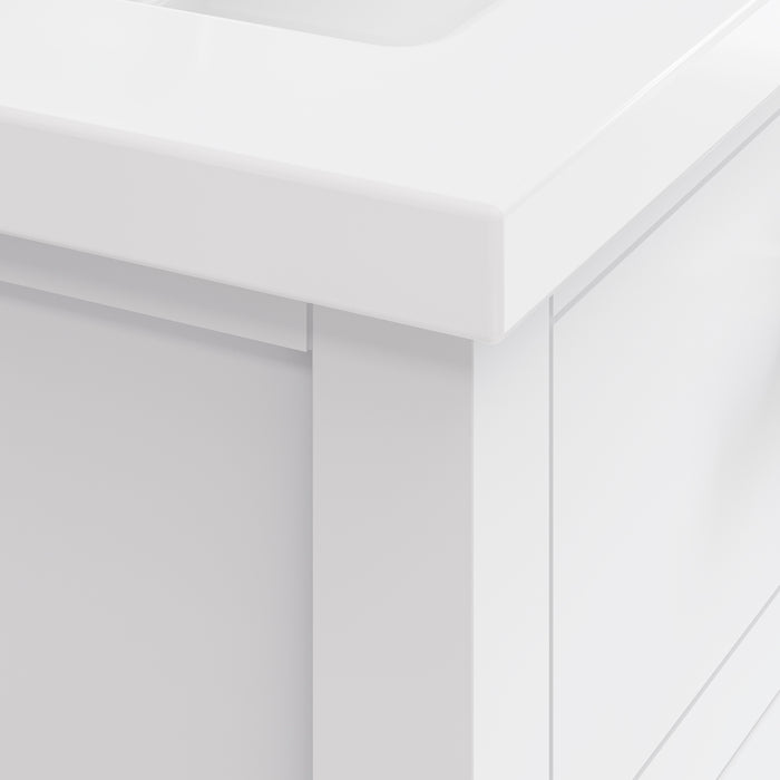 Kingston Myra MY24CR01PW - 24 in. x 18.3 in. Bathroom Vanity White Ceramic Top, Pure White